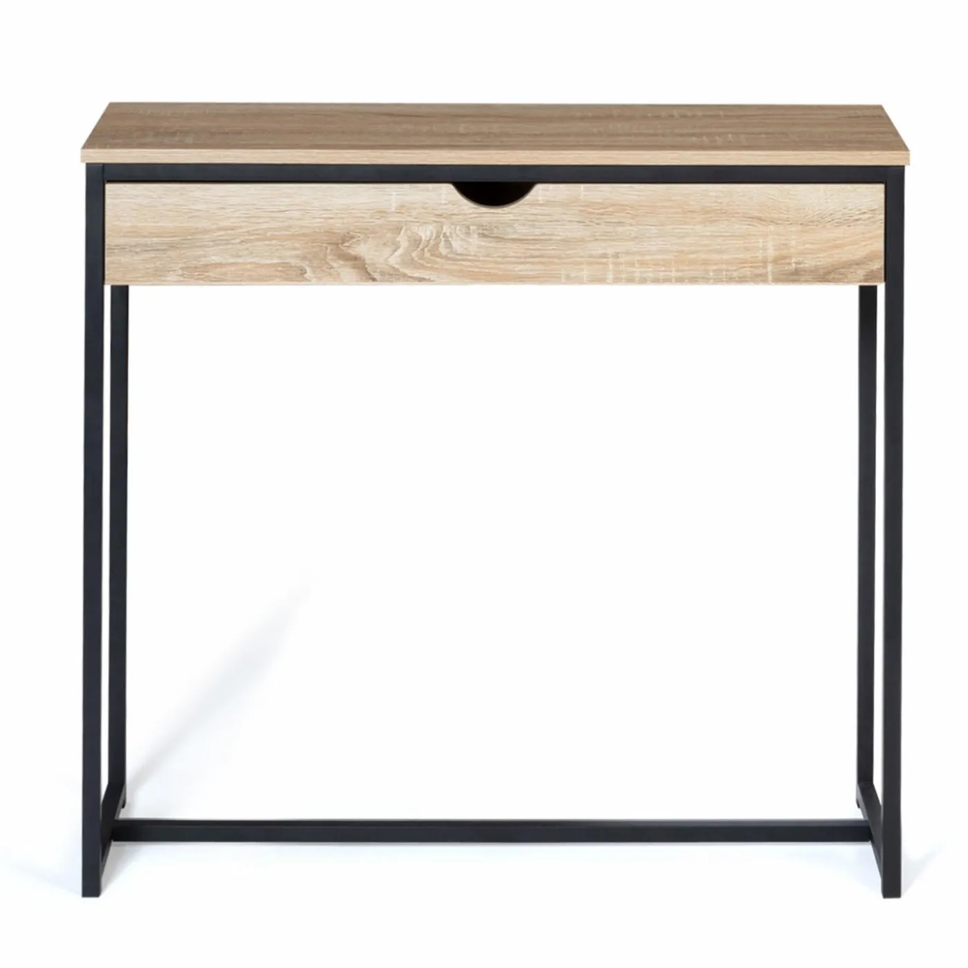 Meuble console industrielle bois et métal 90 cm