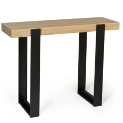 Meuble console noir et bois 100 cm