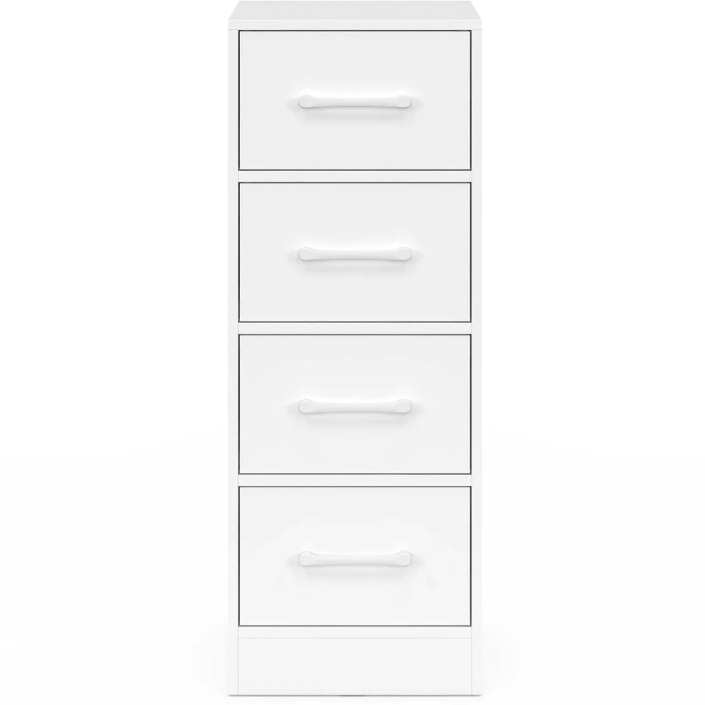 Meuble d'appoint 4 tiroirs 30 cm chiffonnier, meuble de rangement bois blanc