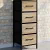 Meuble d'appoint 4 tiroirs 30 cm chiffonnier, meuble de rangement design industriel