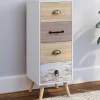 Meuble d'appoint 4 tiroirs 30 cm chiffonnier scandinave