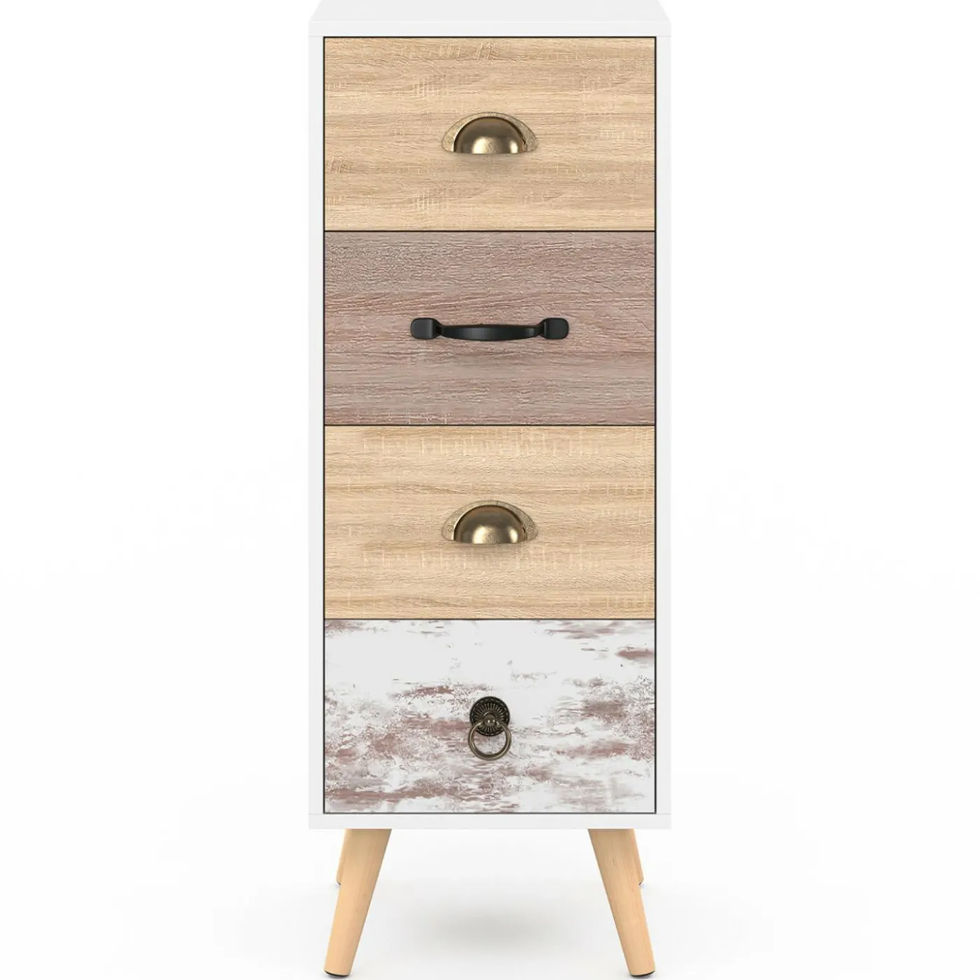 Meuble d'appoint 4 tiroirs 30 cm chiffonnier scandinave
