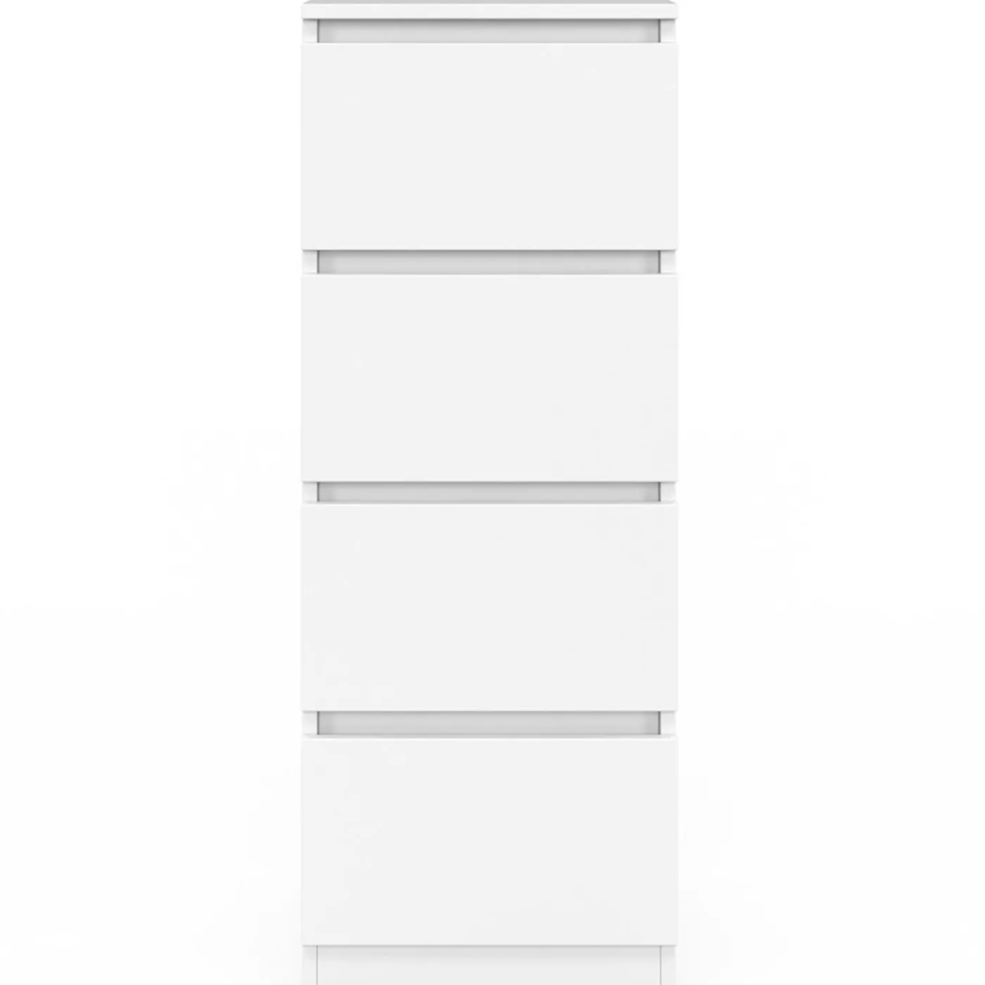 Meuble d'appoint 4 tiroirs 30 cm chiffonnier bois blanc pour entrée salle de bain