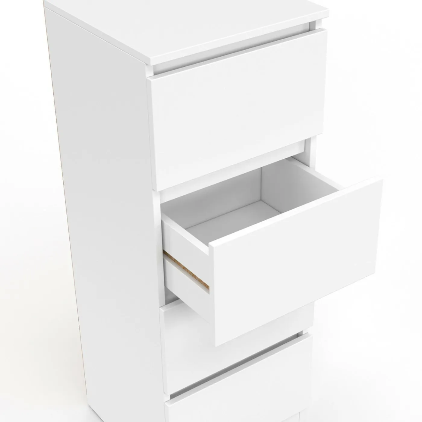 Meuble d'appoint 4 tiroirs 30 cm chiffonnier bois blanc pour entrée salle de bain