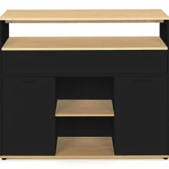 Meuble de bar mange-debout noir et bois