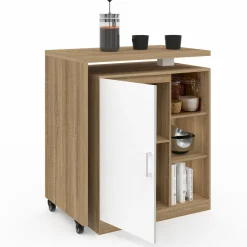 Meuble de bar pivotant imitation hêtre