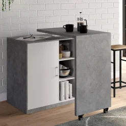 Meuble de bar pivotant imitation béton