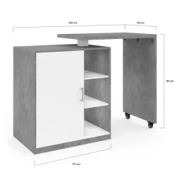 Meuble de bar pivotant imitation béton