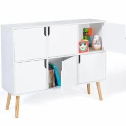 Meuble de rangement 6 cases pour enfant bois blanc