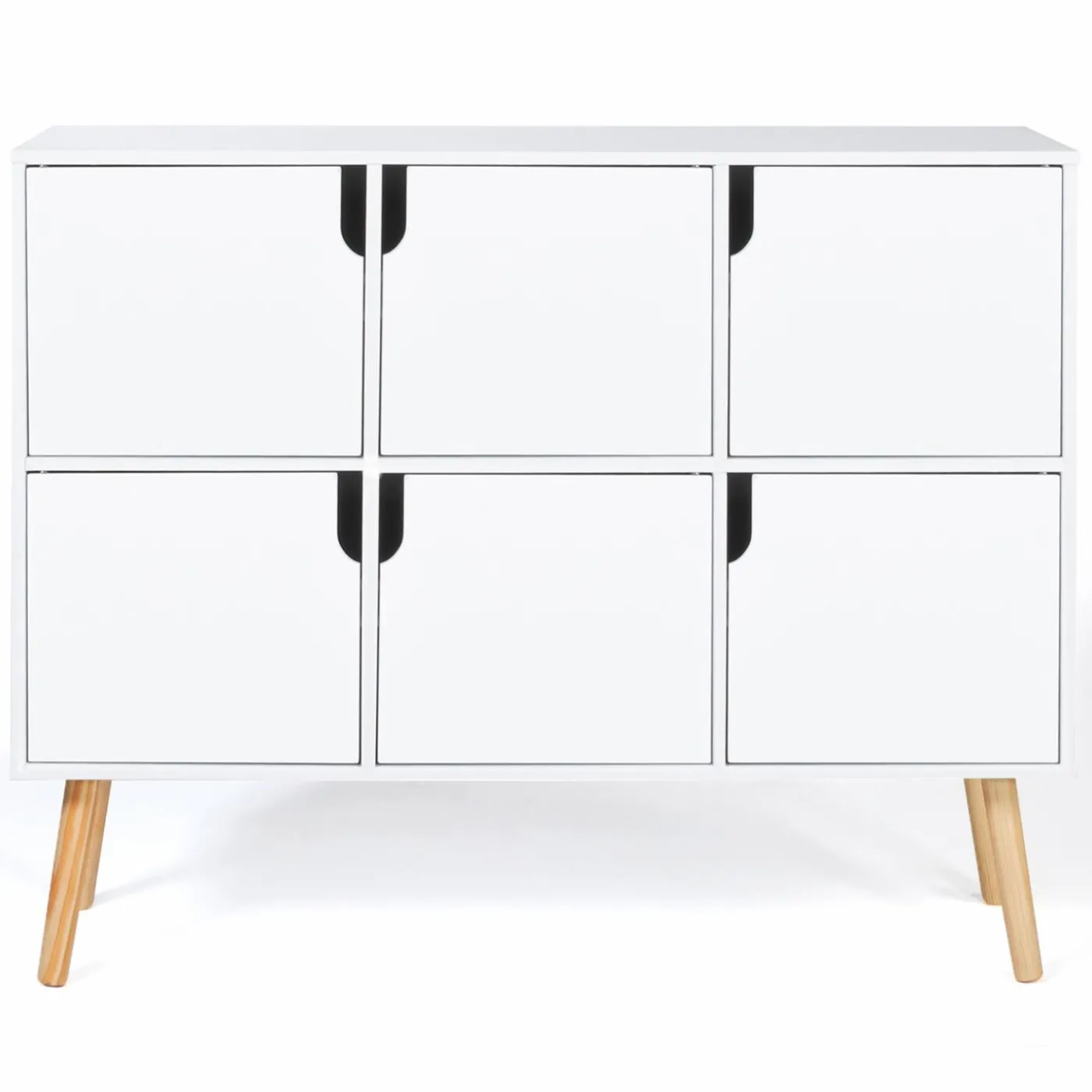 Meuble de rangement 6 cases pour enfant bois blanc