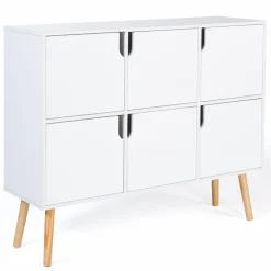 Meuble de rangement 6 cases pour enfant bois blanc