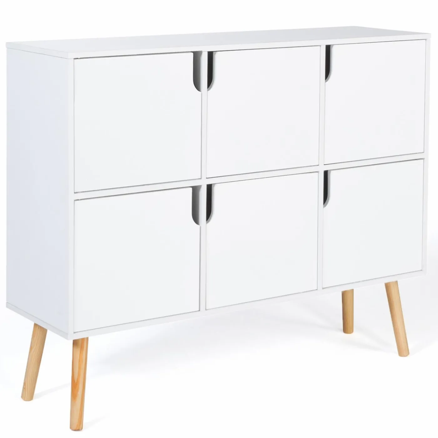 Meuble de rangement 6 cases pour enfant bois blanc