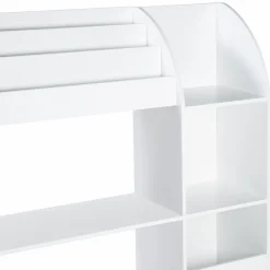 Meuble de rangement blanc pour jouets avec étagère bibliothèque
