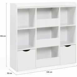 Meuble de rangement blanc pour enfant sur roulettes