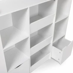 Meuble de rangement blanc pour enfant sur roulettes