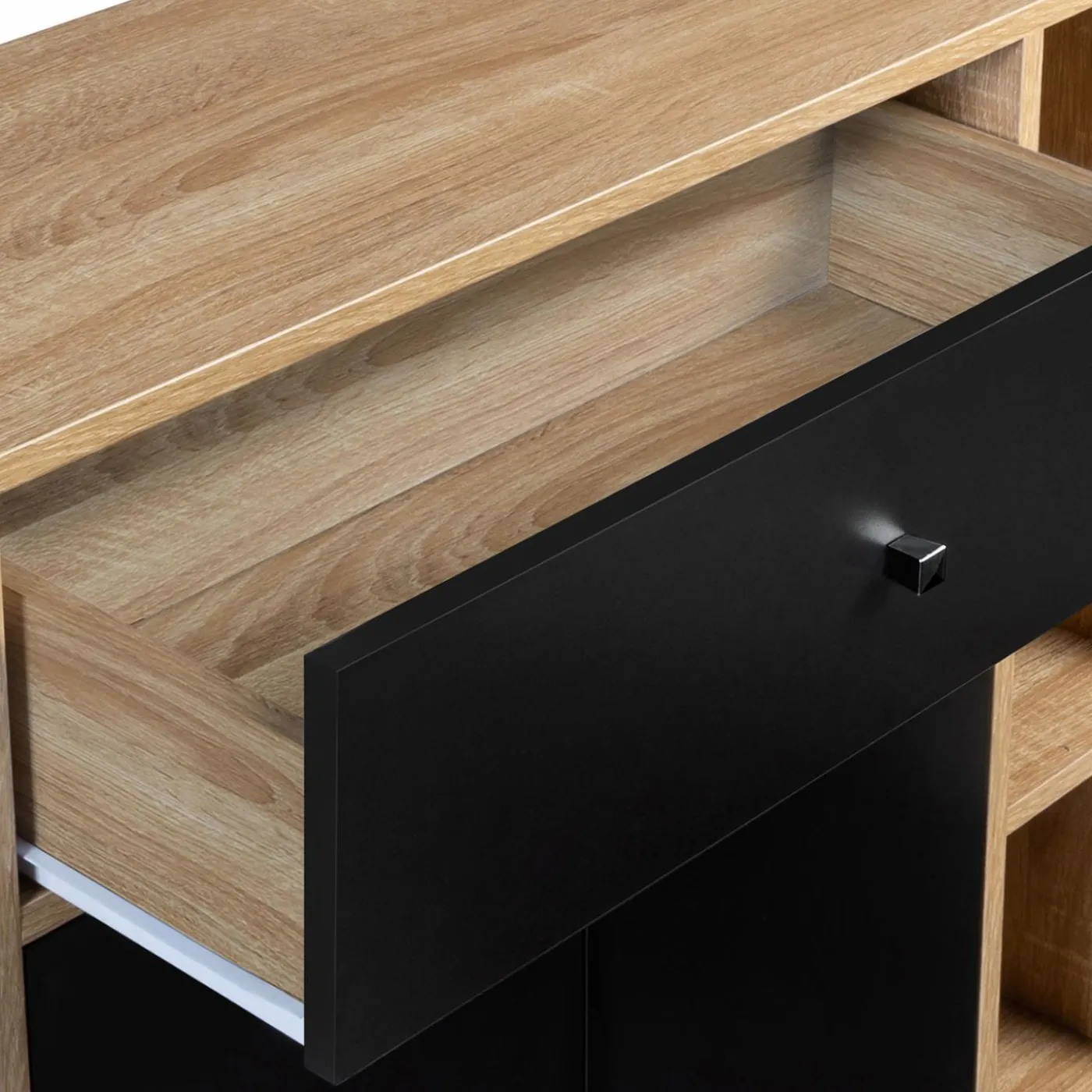 Meuble de rangement scandinave noir et bois