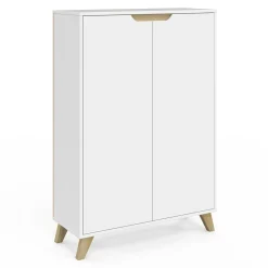 Meuble de rangement scandinave blanc avec 2 portes