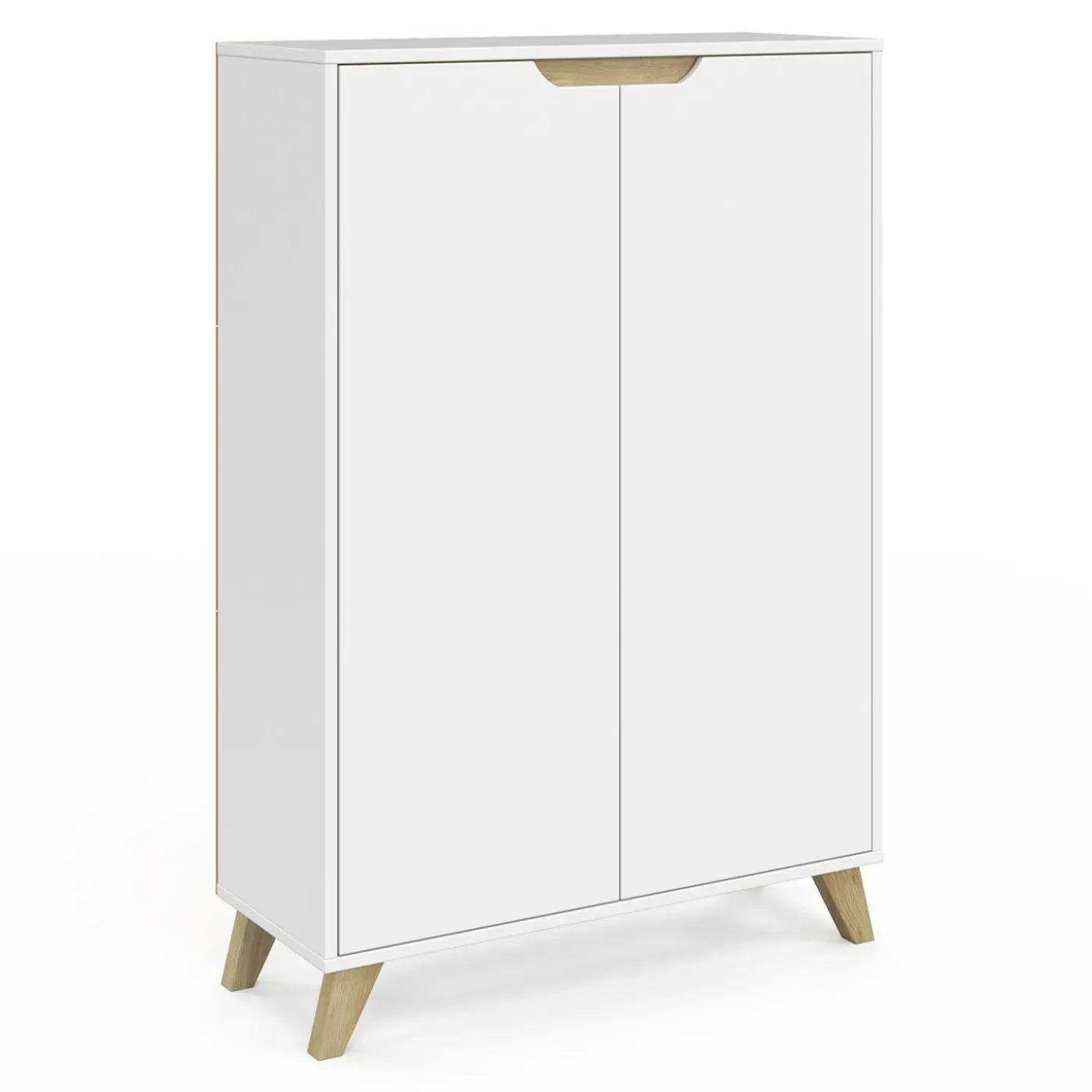 Meuble de rangement scandinave blanc avec 2 portes