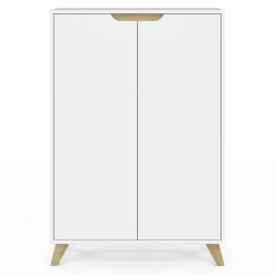 Meuble de rangement scandinave blanc avec 2 portes