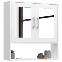 Meuble de rangement suspendu avec miroir
