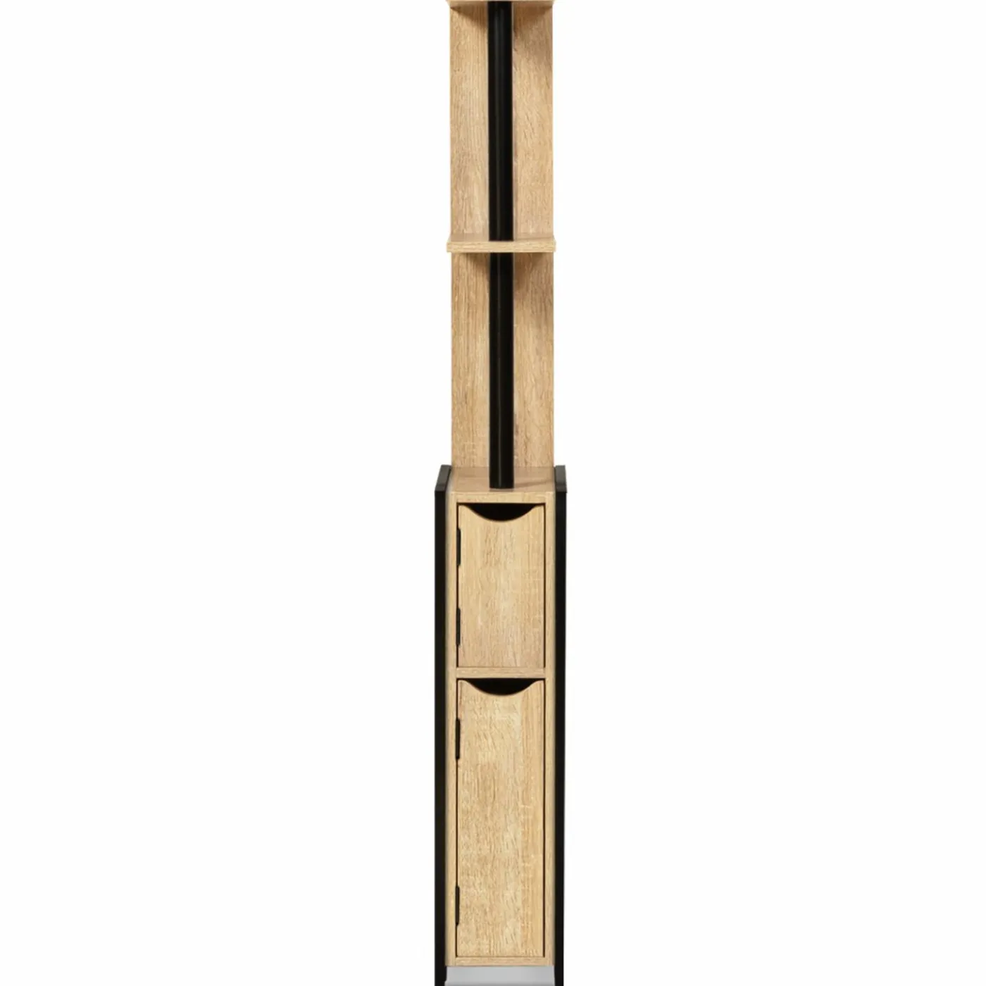 Meuble de toilette industriel bois et métal noir