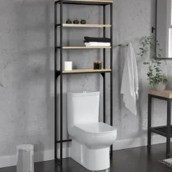 Meuble de toilettes industriel avec étagères