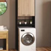 Meuble dessus machine à laver noir et hêtre