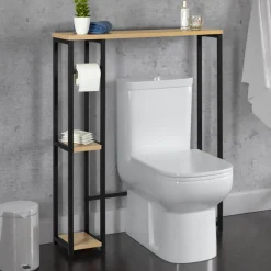 Meuble dessus WC industriel bois et métal