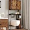 Meuble dessus WC industriel avec rangements