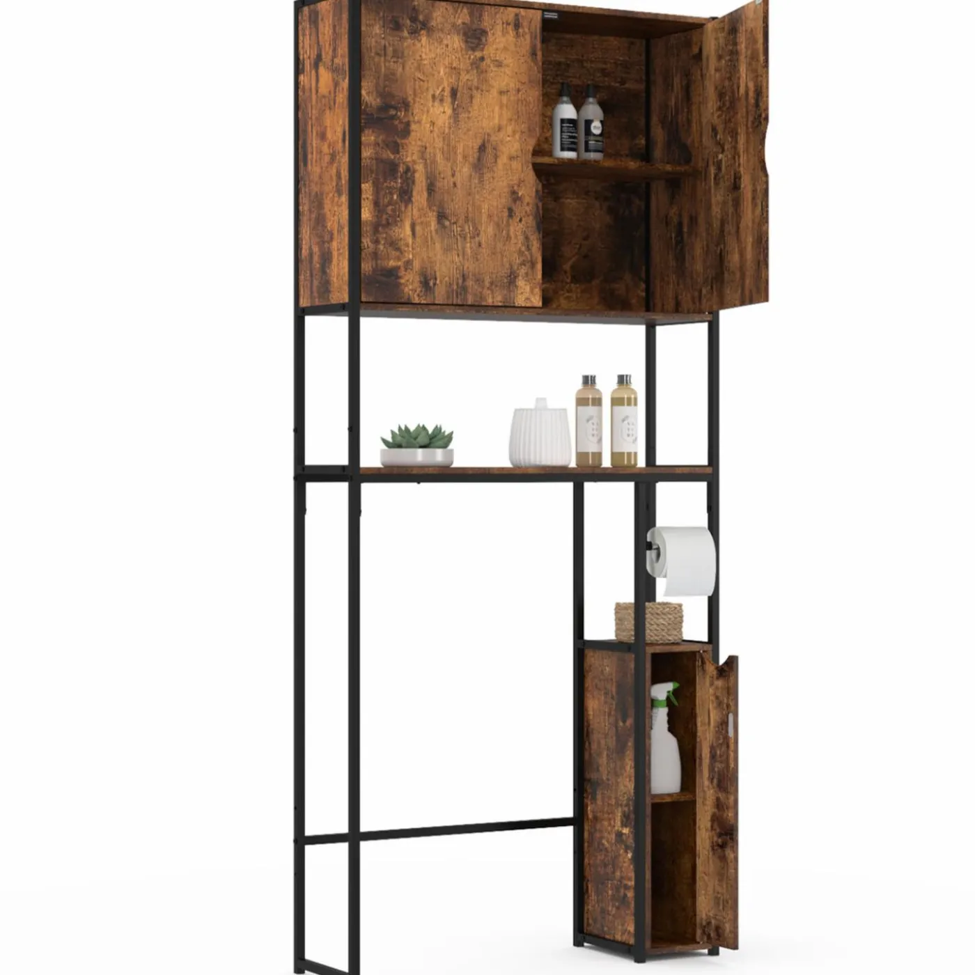 Meuble dessus WC industriel avec rangements