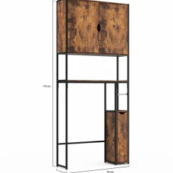 Meuble dessus WC industriel avec rangements