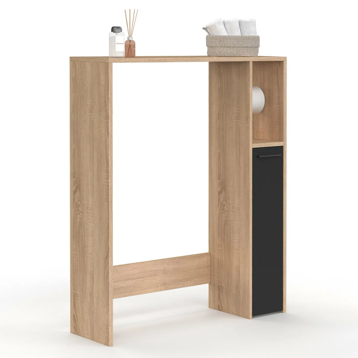 Meuble dessus wc placard hêtre noir