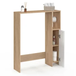 Meuble dessus wc placard hêtre blanc