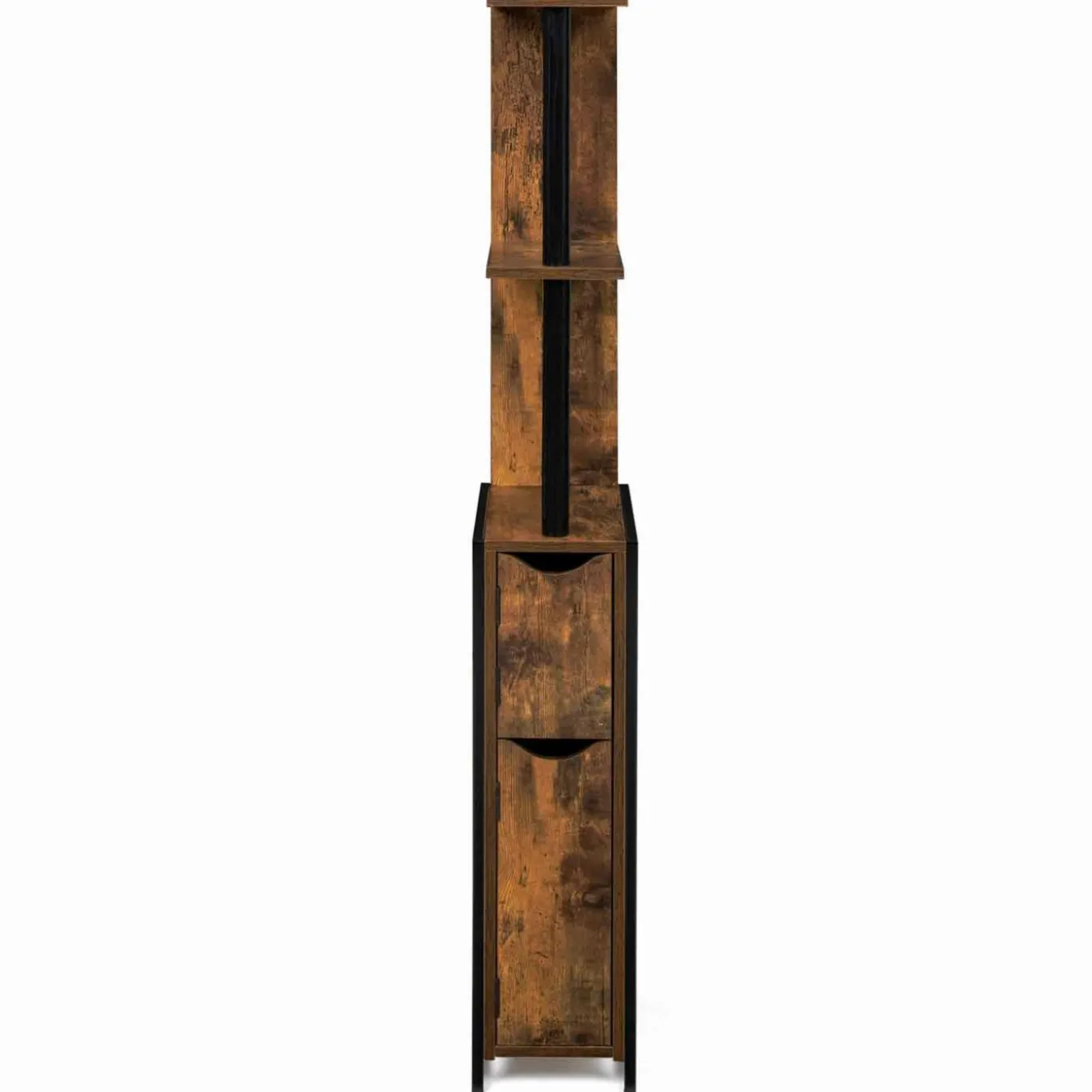 Meuble rangement WC style industriel bois effet vieilli