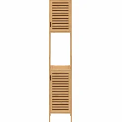 Meuble salle de bain colonne bambou 2 portes