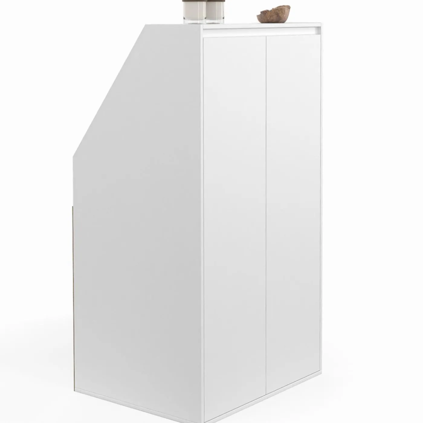 Meuble sous pente blanc avec rangement
