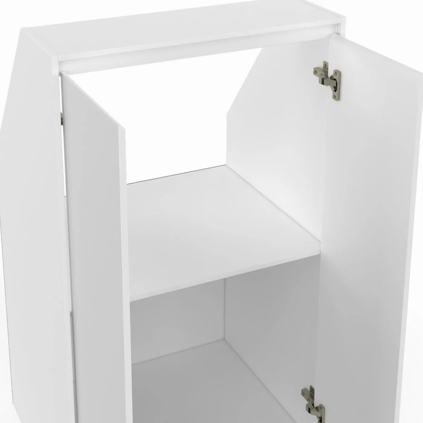 Meuble sous pente blanc avec rangement