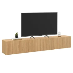 Meuble Télé suspendu 180 cm bois coloris chêne