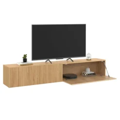 Meuble Télé suspendu 180 cm bois coloris chêne