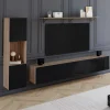 Meuble TV 180 cm avec colonne et étagère