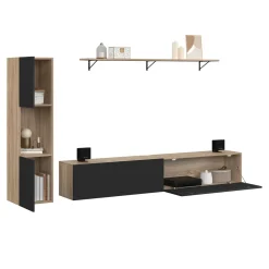 Meuble TV 180 cm avec colonne et étagère