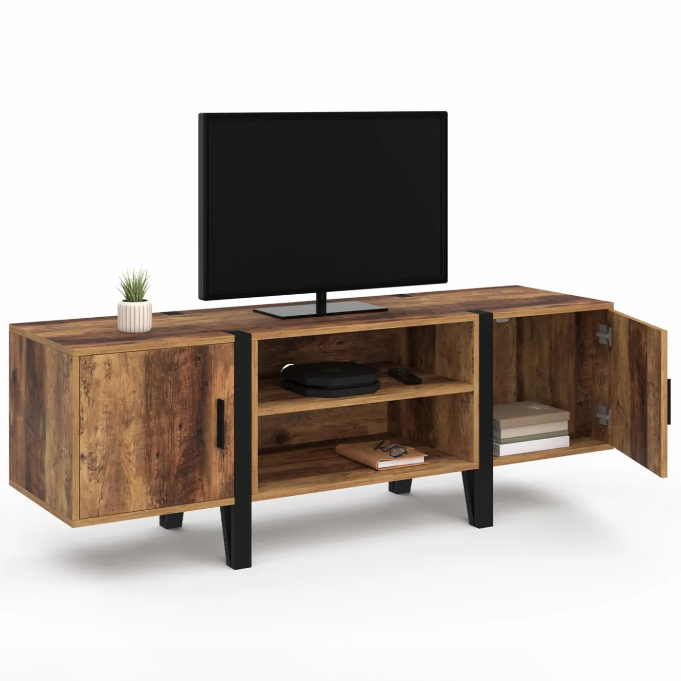 Meuble TV 140cm avec 2 portes