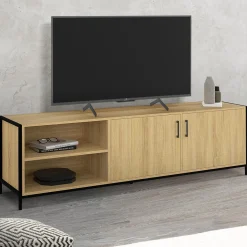 Meuble TV industriel 160 cm avec 2 portes