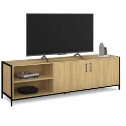 Meuble TV industriel 160 cm avec 2 portes