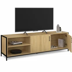 Meuble TV industriel 160 cm avec 2 portes
