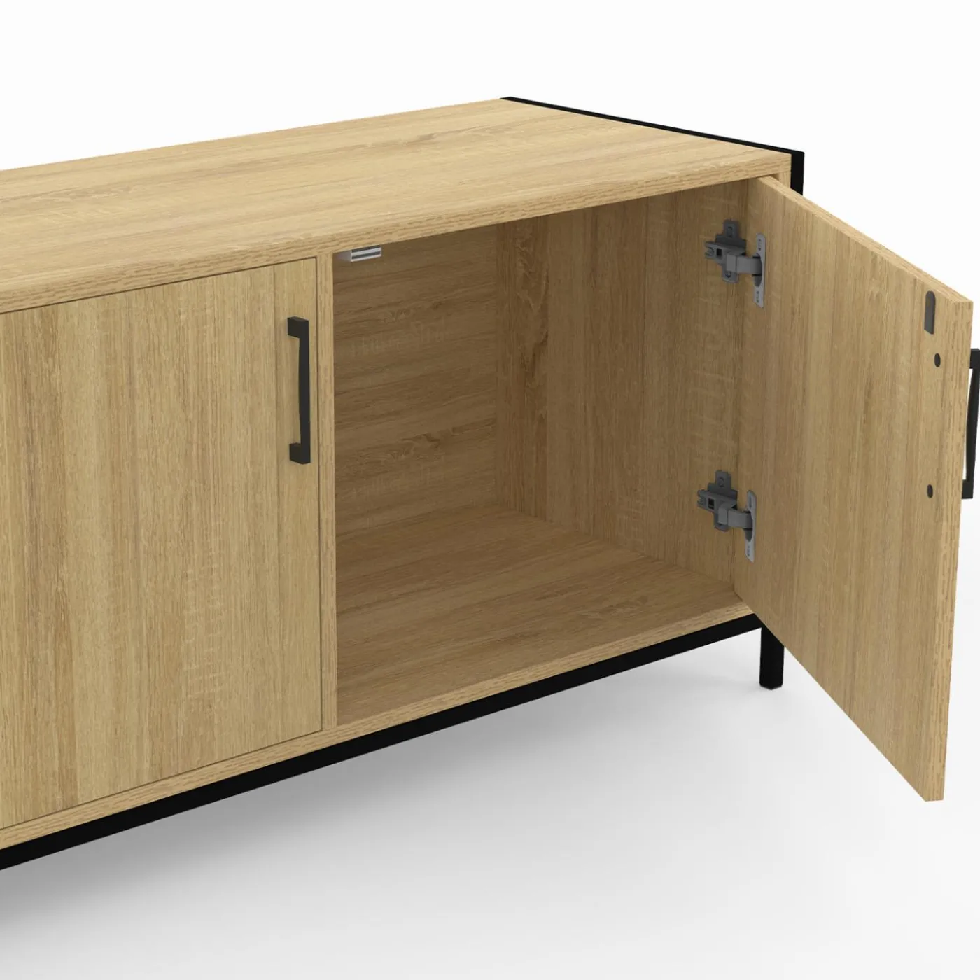 Meuble TV industriel 160 cm avec 2 portes