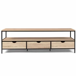 Meuble TV style industriel 3 tiroirs 160 cm