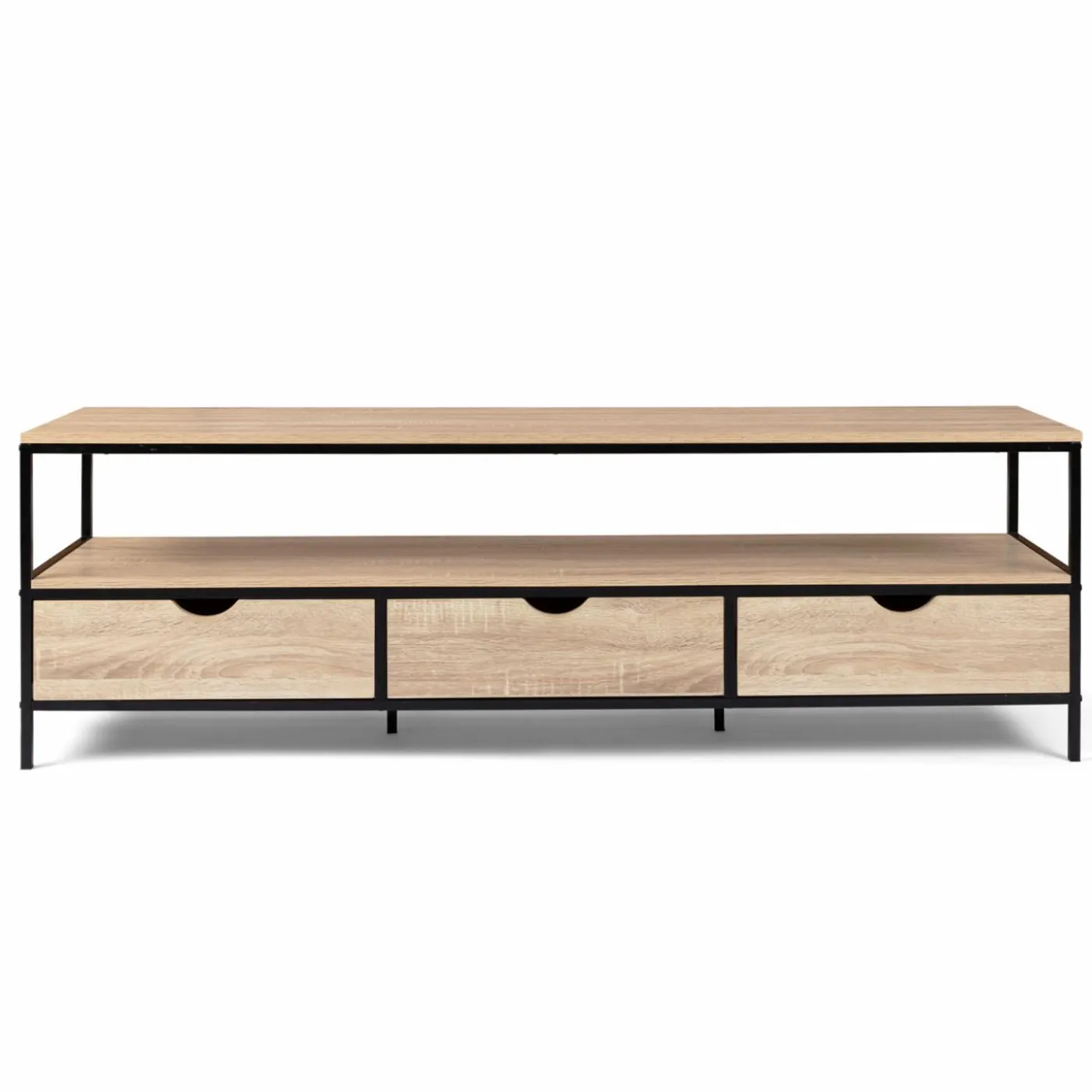 Meuble TV style industriel 3 tiroirs 160 cm