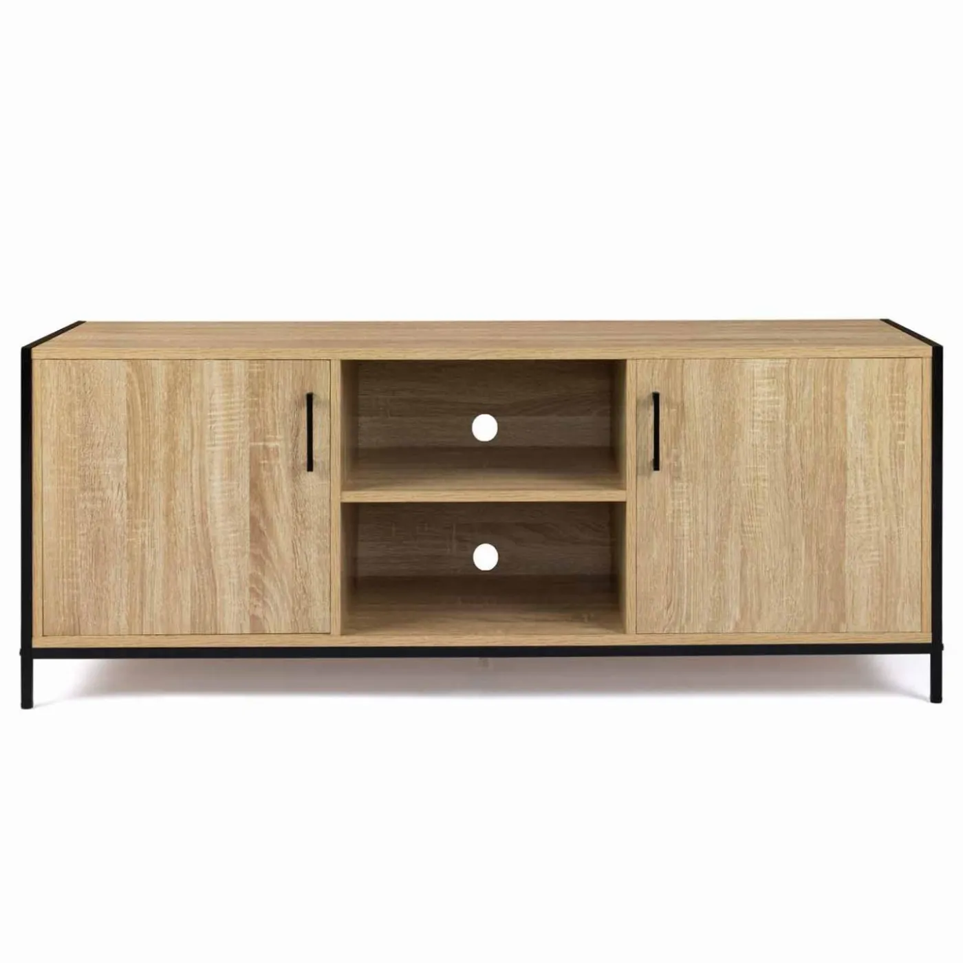 Meuble TV style industriel 2 portes 140 cm