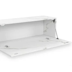 Meuble TV suspendu 2 portes bois effet marbre 180 cm